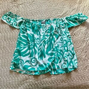 Manuhealii Manoa Monstera Off-Shoulder Top